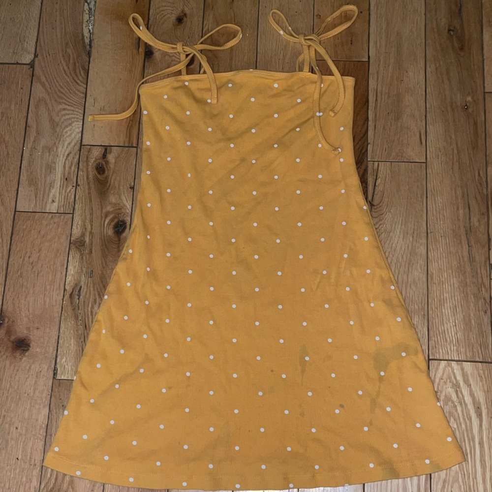 yellow polka dotted summer dress (xs)